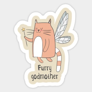 Furry Godmother- Funny Cat Lover Gift Sticker